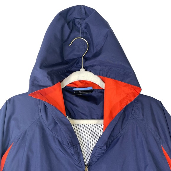 NCAA Illinois Fighting Illini Windbreaker Jacket Navy Orange Mens 2XL Hooded - Picture 4 of 11